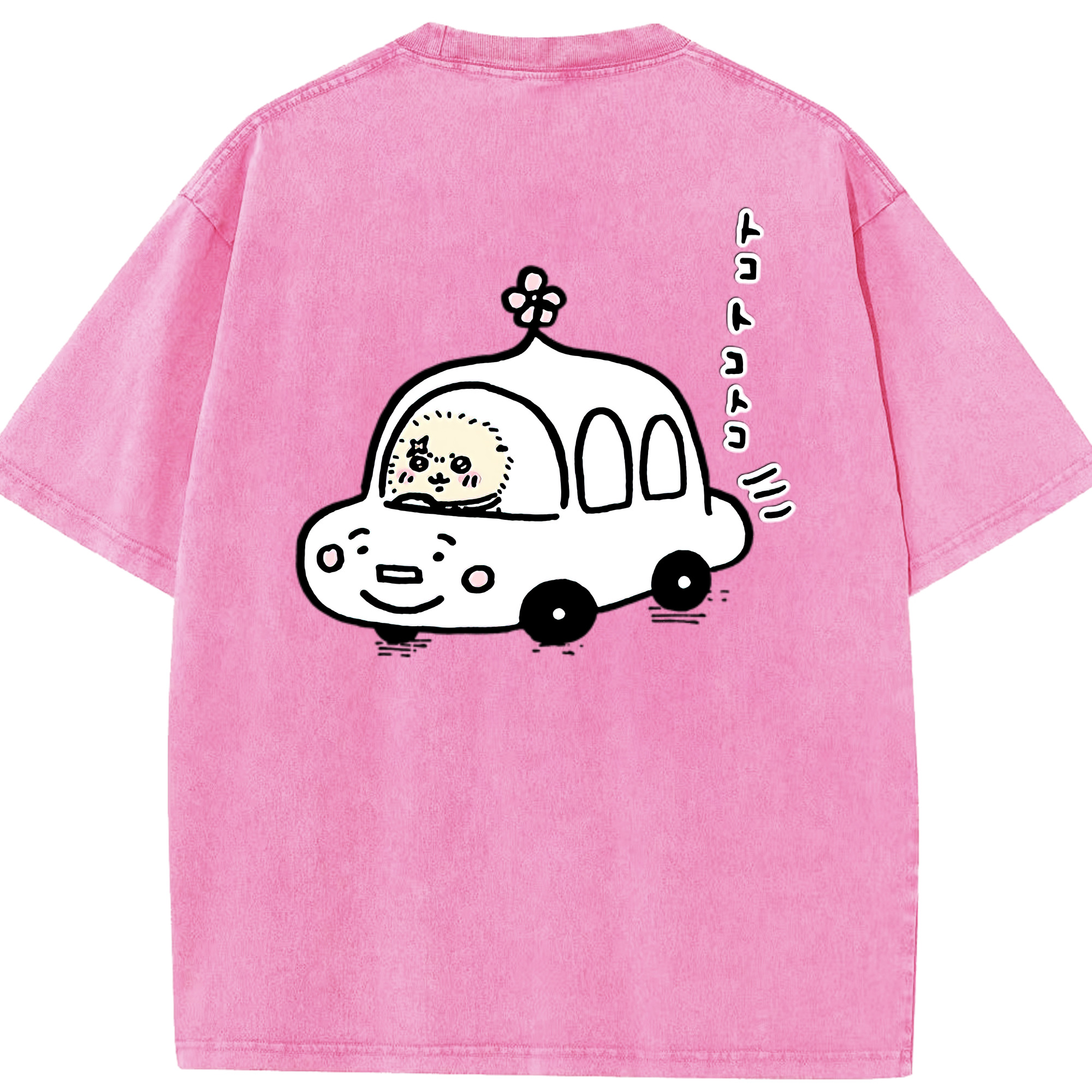 （画像用） ちいかわ ラッコ Chii-kawa Sea otter 綿100% ヴィンテージ風 半袖Tシャツ（背面プリント）